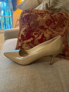 Cole Haan Grand OS Signature Beige Patent Leather High Heel